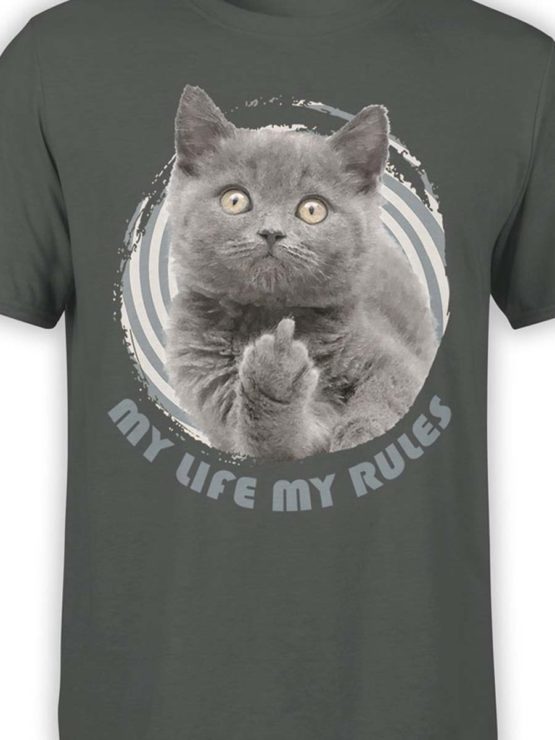 0211 Cat Shirts My Rules Front Color