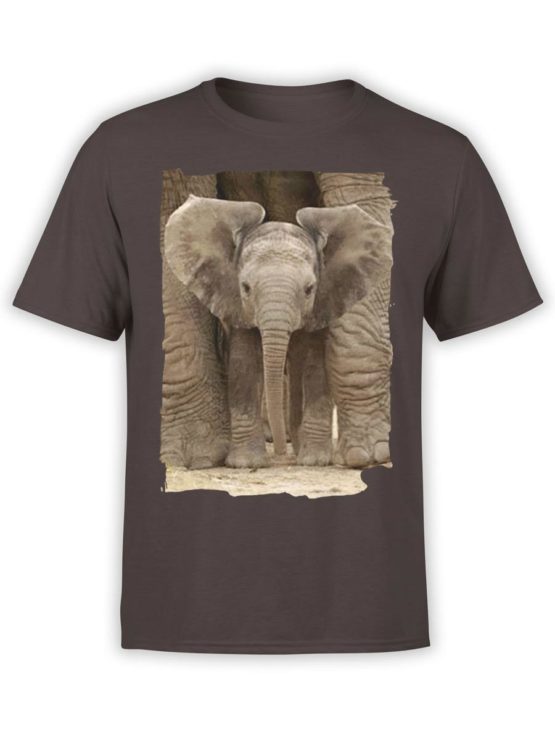 0336 Cute Shirt Baby Elephant Front Chocolate Brown