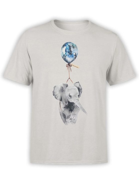 0346 Cute Shirt Baby Flying Elephant Front Silver